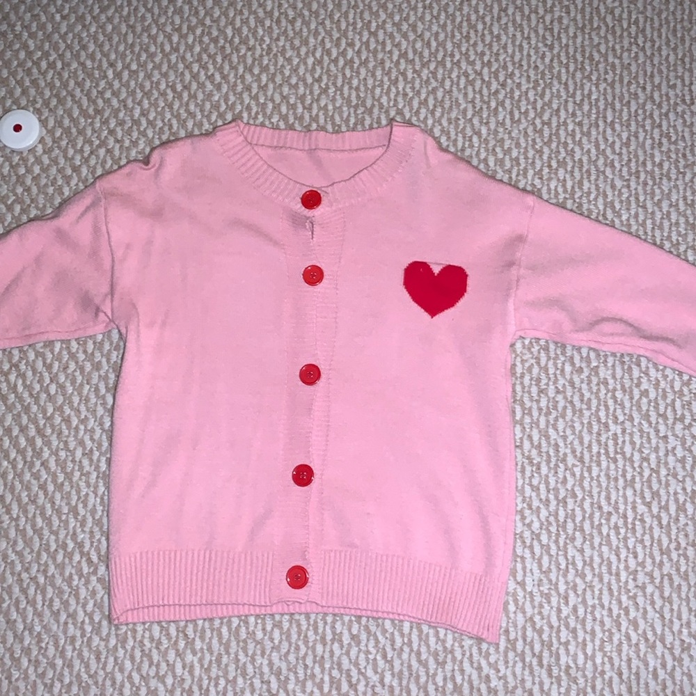 Pink Heart Cardigan ~ SMALL - Picture 2 of 9